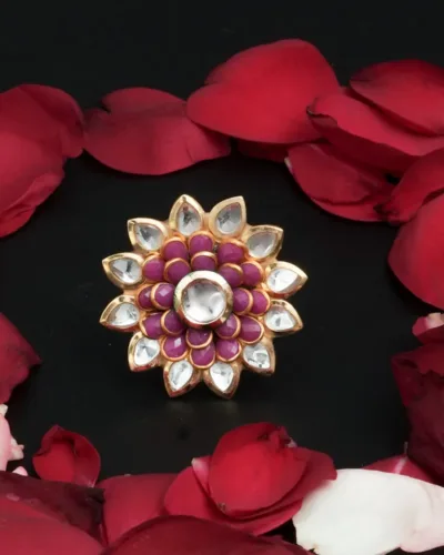 Traditional floral pachi ring