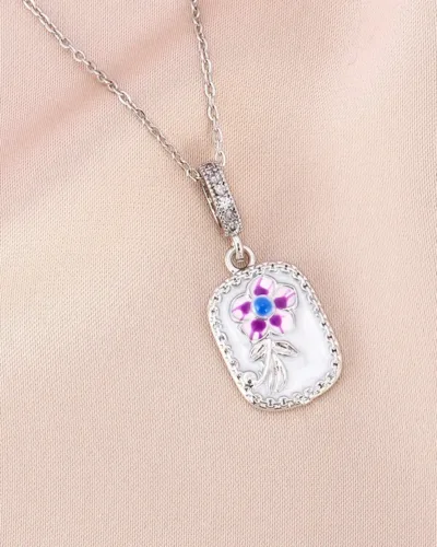 tiny cute resin art pendant with stainless steel chain