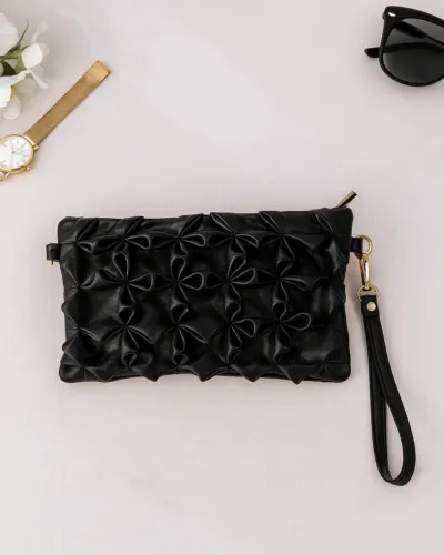 Textured Bloom Clutch Bag