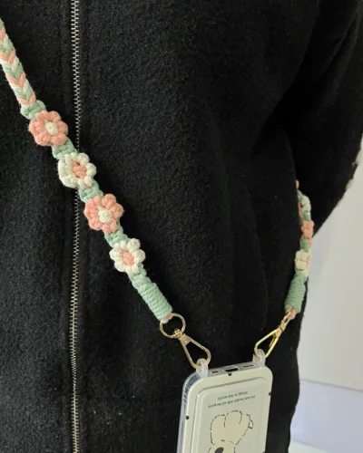 Beautiful and trendy crochet flower mobile strip