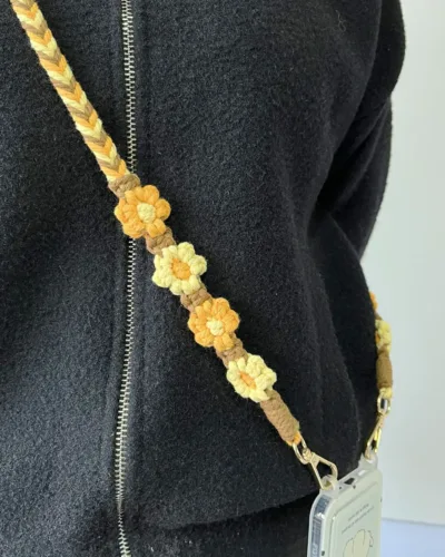 Beautiful and trendy crochet flower mobile strip