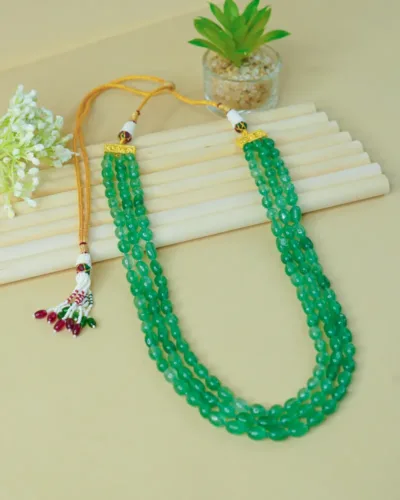 Elegant Green Beaded Mala