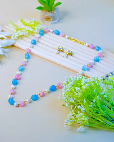 A beautiful pastel beaded and pearl mala