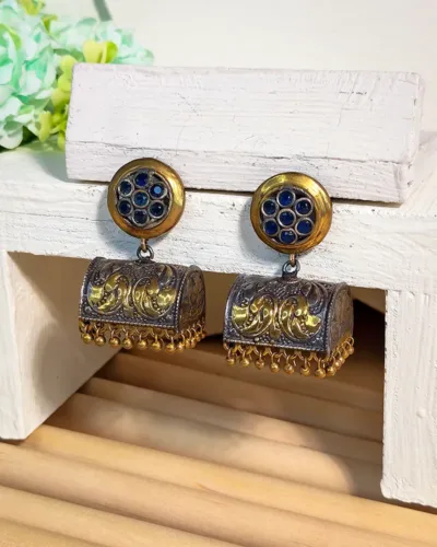 Vintage Oxidized Silver Earrings