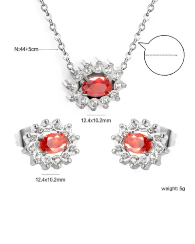 Garnet Radiance Silver-Plated Pendant Set