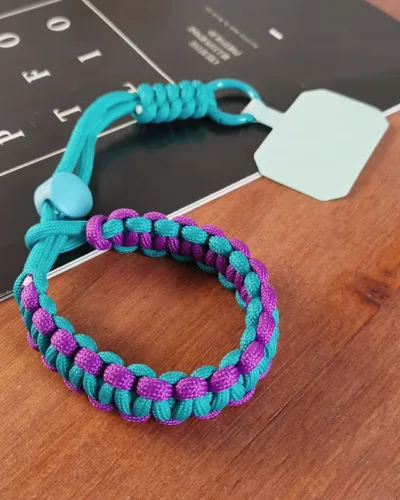 Braided Paracord Phone Charm Wrist Strap – Trendy Adjustable