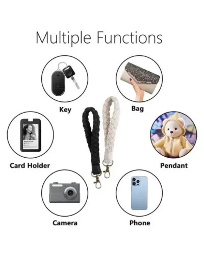 Braided Wrist Strap Phone Charms with Metal Clasp | Minimal Premium Phone Charm