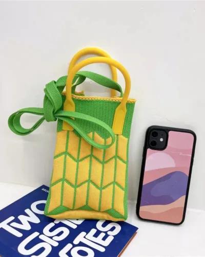 Premium Knitted Small Bag with Sling Strap - Minimal Phone Bag