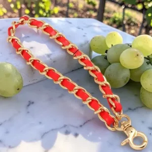 Red Phone Charm Chain Strap Stylish Mobile Accessory