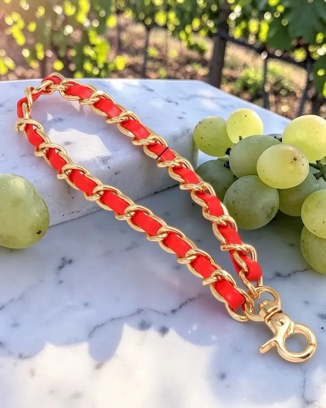 Red Phone Charm Chain Strap Stylish Mobile Accessory