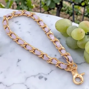 Pastel Purple Phone Charm Chain Strap with Gold Links