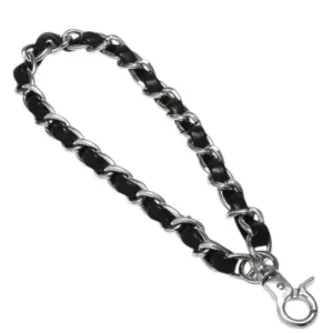 Gray Phone Charm Chain Strap Minimalist Mobile Accessory white background