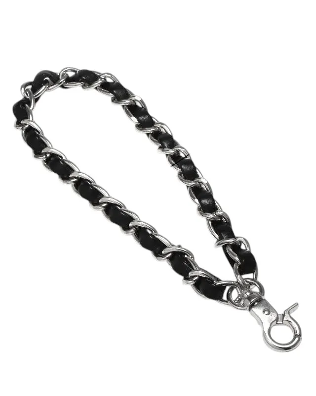 Gray Phone Charm Chain Strap Minimalist Mobile Accessory white background