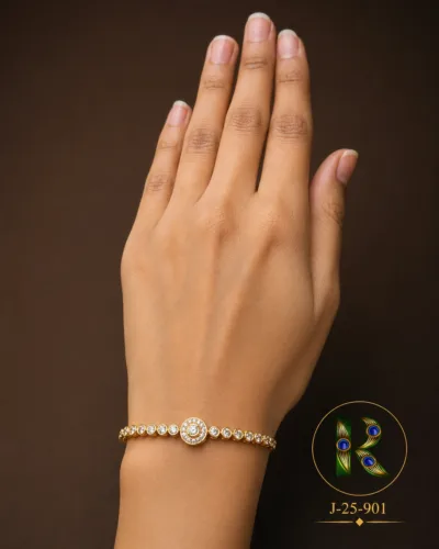 Premium Floral Gold Plated CZ Diamond Bracelet