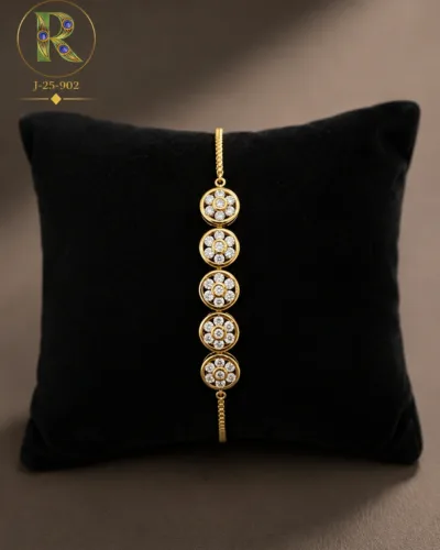 Premium Floral Gold Plated CZ Diamond Bracelet