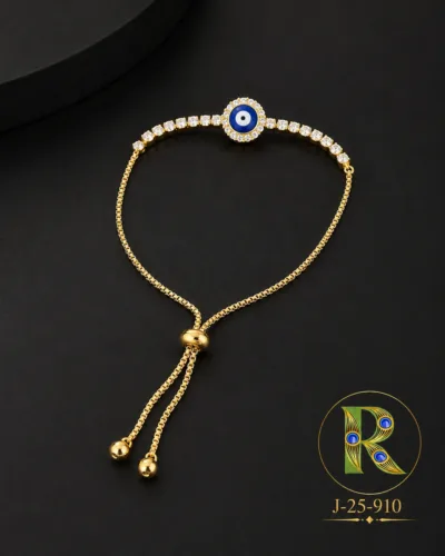 Celebrate the cherished bond of love and protection this Raksha Bandhan with our elegant Gold-Tone CZ Stone Rakhi Bracelet. Featuring a sophisticated oval design adorned with sparkling cubic zirconia stones, this bracelet beautifully blends traditional sentiment with modern style. Its sleek and premium look makes it a meaningful gift that your sister can treasure long after the festival is over.