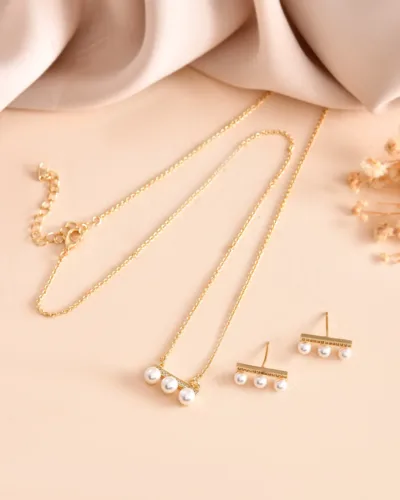 Gold Pearl Pendant Chain, designed for women who appreciate minimal luxury