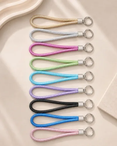 Premium Wrist Strap Phone Charm with Metal Ring