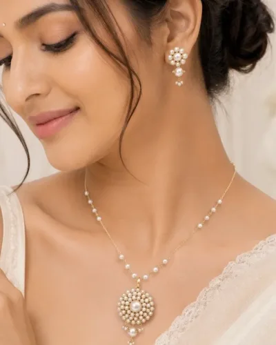 Minimal Pearl Necklace Set for Women Everyday & Party Jewellery
