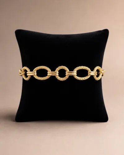 Luxury Gold Plated Oval Link Bracelet for Women