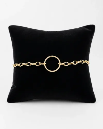 Minimalist Gold Plated Circle Chain Bracelet for Women