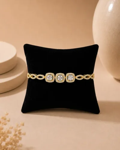 Luxury Gold Plated Crystal Bracelet for Women